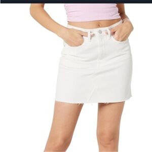 NWT - The Drop White Denim Mini Skirt Raw Hem Distressed